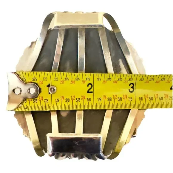 Signed Huge Navajo Sterling Silver Turquoise Cluster Bracelet 152 Grams Museum - Picture 14 of 16